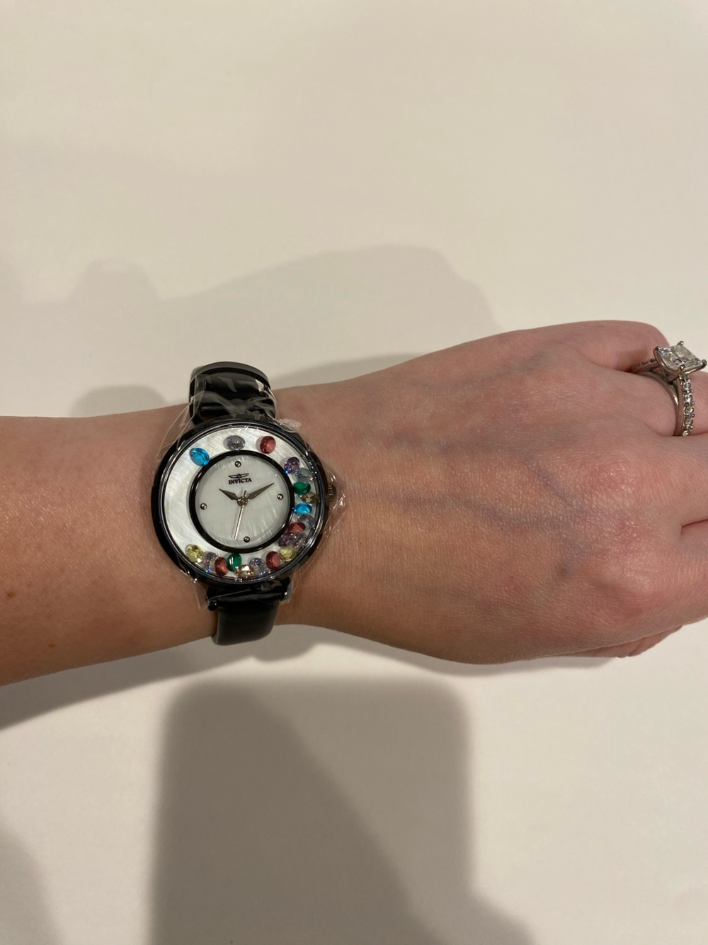 NEW Invicta Celestial Lady Crystal Black Leather Strap 33mm Watch Whimsical - Picture 8 of 8